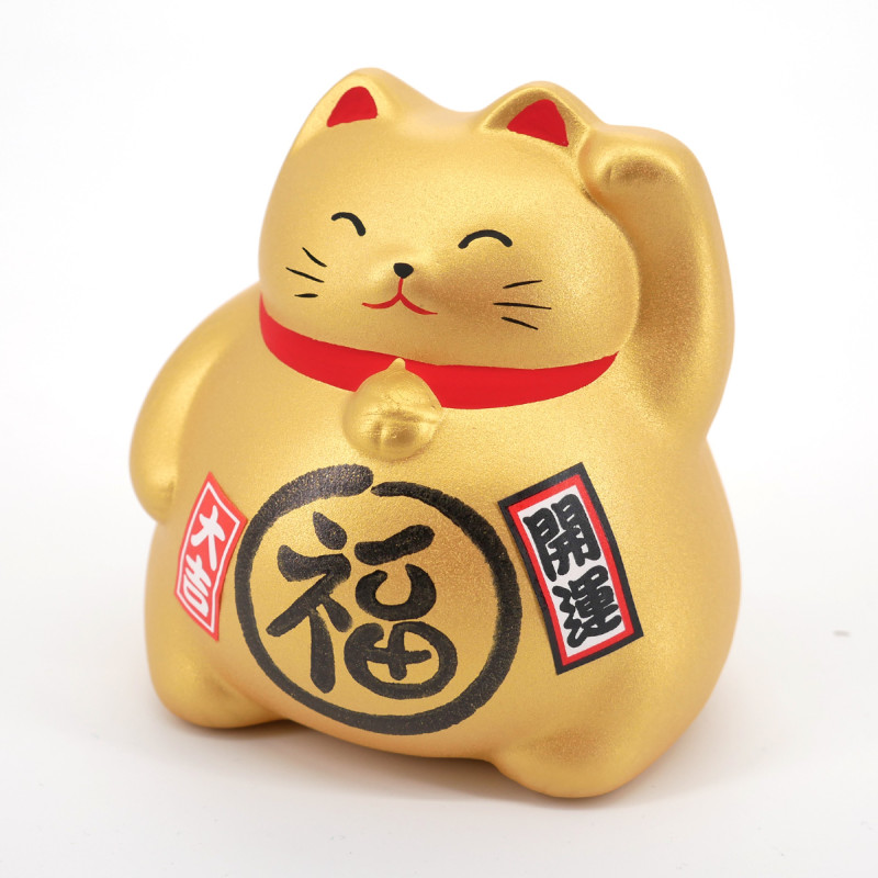 Tirelire Japonaise en céramique avec Kitty Bank Noire avec 3 Cloches exorcisme Chinashow Tirelire en Forme de Chat Porte-Bonheur 