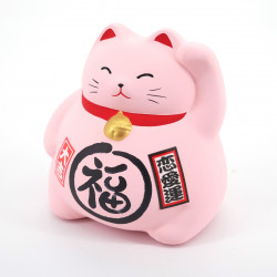 Pink lucky cat maneki-neko LOVE