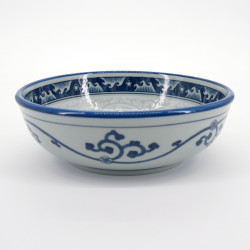 japanese blue and grey bowl Ø16,3xH5,5cm with patterns NAMI KARAKUSA