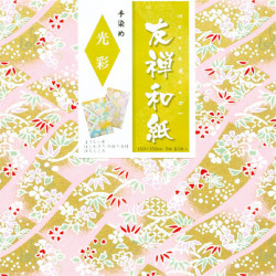 set of 5 Japanese sheets of paper Yuzen Washi Glow Kôsai 15x15cm