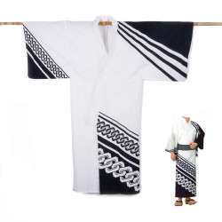 Yukata prestige en coton japonais pour homme KUROGUSARI blanc