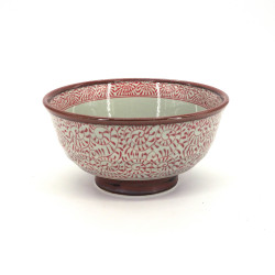 Tazón japonés de ceramica para fideos, TAKO KARAKUSA, rojo