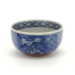ciotola blu giapponese ceramica per zuppa SHONZUI fiori