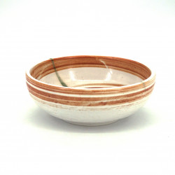 ciotola di zuppa giapponese in ceramica Ø17x6,2cm, HISUI, bianco e arancione