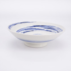 ciotola blu e bianco di ceramica per spaghetti giapponesi UZUMAKI mullinello