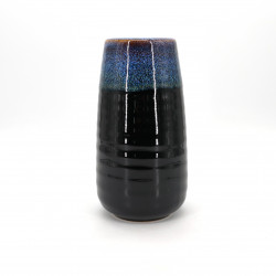 japanese black and blue vase, KUROHANABIN Ø22x11cm