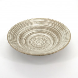 Tazón japonés para fideos ramen de cramica Ø23,2cm UZUMAKI, torbellino beis