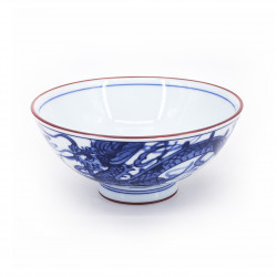 small blue japanese rice bowl in ceramic, RYÛ Ø14,5cm dragon