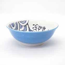 ciotola giapponese per spaghetti ramen di ceramica OOTSURI, pesce blu