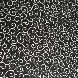 tissu blanc japonais en coton motifs spirales fabriqué au Japon largeur 110 cm x 1m