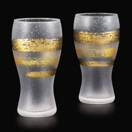 Set of 2 Japanese beer glasses, PREMIUM KINICHIMONJI
