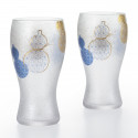 set of 2 japanese beer glasses PREMIUM MUBYOUTAN