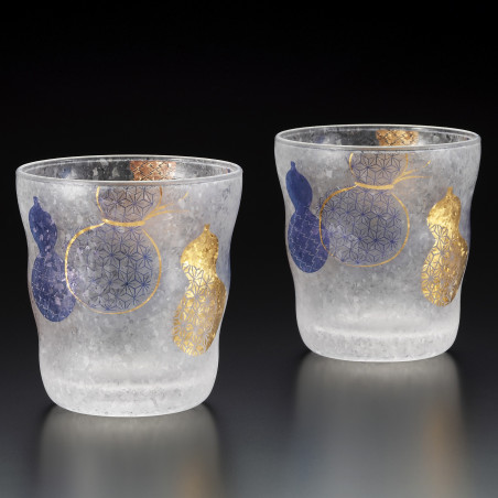 Set of 2 Japanese whiskey glasses, PREMIUM MUBYOUTAN