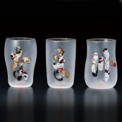 set de 3 verres japonais motifs chats NAMAZU EDONEKO
