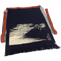 Traditionelle japanische Baumwollschürze Red Mt.Fuji, MAEKAKE UKIYOE HOKUSAI