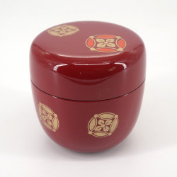 caja de té japonés natsume en resina de bambú SAKURA roja