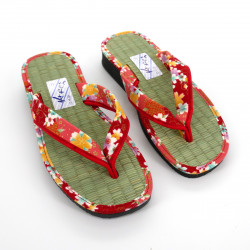 paire de sandales japonaises zori paille de riz Goza pour femme