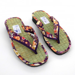 paire de sandales japonaises zori paille de riz Goza pour femme