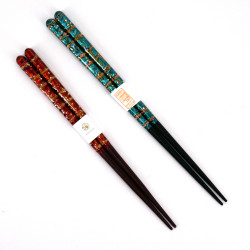 Pair of Japanese chopsticks in natural wood - WAKASA NURI RYU