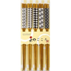 Set de 5 paires de baguettes japonaises en bambou - KURASHIKKU