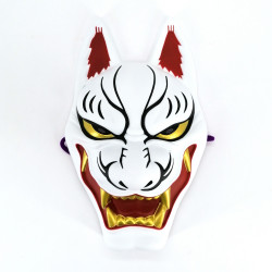 Traditional Japanese fox mask, KITSUNE OSORE, white