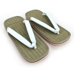 pair of Japanese zori sandals, ZORI WH, white