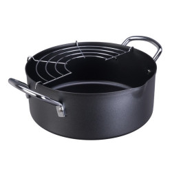Small Japanese iron cooking pot with grid, FRYING PAN