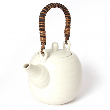 Tetera de cerámica japonesa, SHIRO, blanco, Blanca