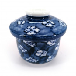 japanese tea bowl with lid - chawanmushi - UME plum blossoms