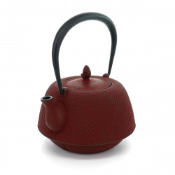 Japanese teapot cast iron, IWACHU NAMBU ARARE 1lt, Bordeaux