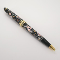 Penna a sfera, nera, in una scatola, fiore di sakura 133mm SAKURAGAWA