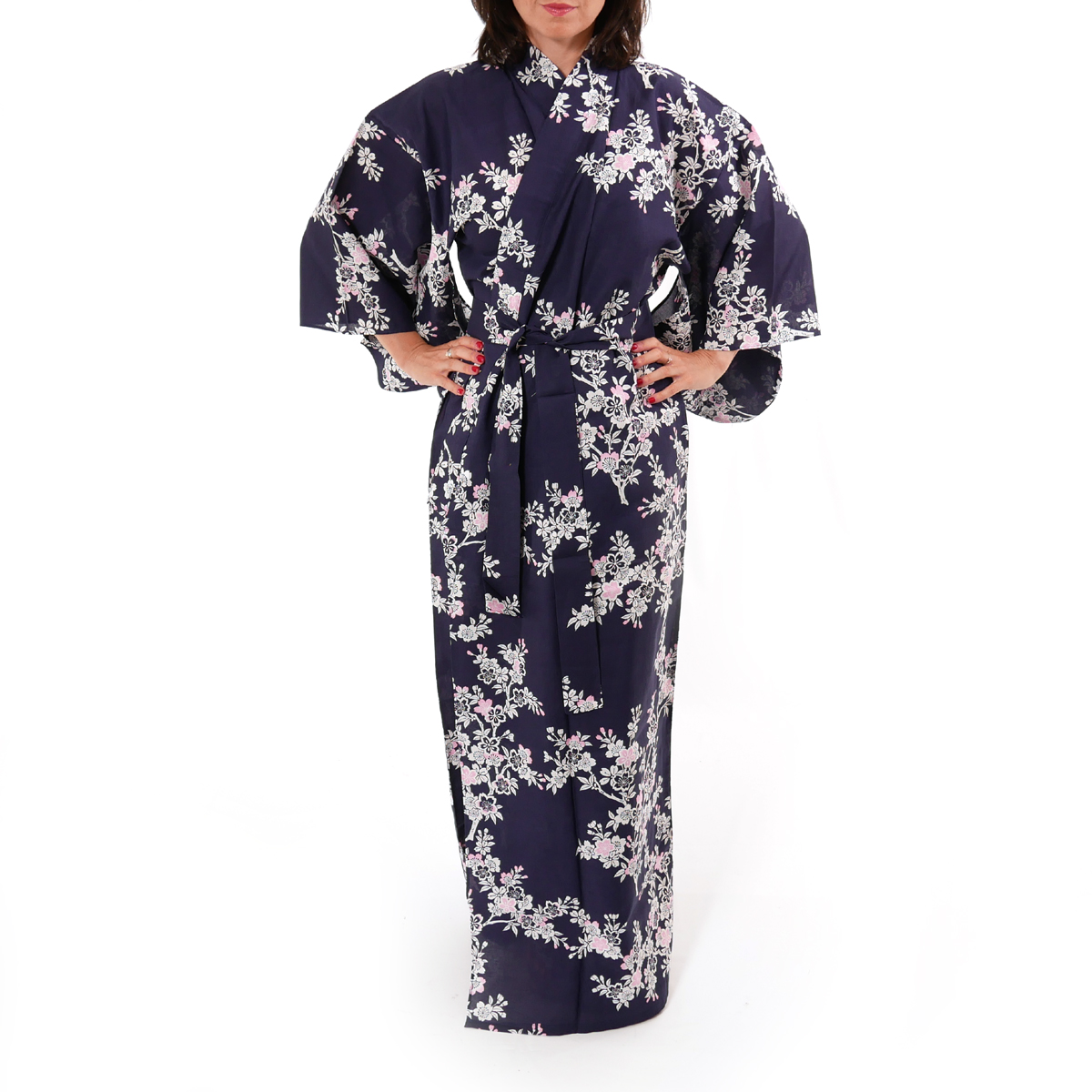 de Luftiger Kimono Authentische Japanische Yukata Kirschblüten #968 