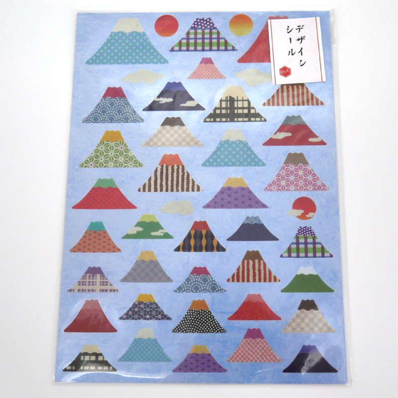 Japanese papier washi autocollants du Mont Fuji motif forme Japon