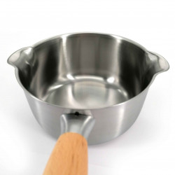 Stainless steel saucepan with wooden handle 16 cm