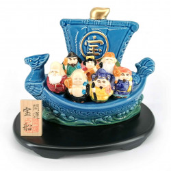 Ornamento in ceramica, 7 divinità della felicità - SHICHIFUKUJIN