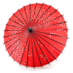 Japanese traditional red umbrella, WAGASA AKAI SAKURA, cherry blossom