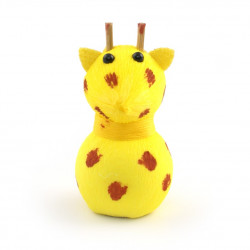 bambola giapponese, fatta di carta - okiagari, JIRAFU, Giraffa gialla