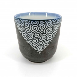 Japanese gray ceramic teacup 388-10-45D