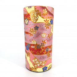Scatola da tè giapponese in carta washi, SHIKISAI, rosa