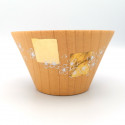 Japanese rice bowl in cedar wood with cherry blossom motif lacquered in gold and silver, MAKIE SAKURA