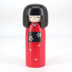 Japanese kokeshi doll red formal kimono, HARE GI