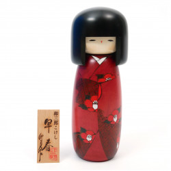 Muñeca kokeshi japonesa con patrón de principios de primavera, SOSHUN