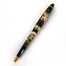 Ballpoint pen, black, wind and lightning gods, 133mm FUJIN-RAIJIN