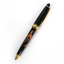 Bolígrafo japonés de resina negra en caja de diseño phoenix, HOOH, 130 mm