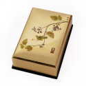 Boîte de rangement japonaise dorée en résine motif moineau, HAOTOMUSUBI, 11.5x7.5x3.6cm