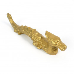 Fermacarte giapponese in oro fuso, RYU, drago, 20cm