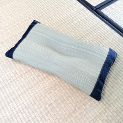Japanese makura cushion in rice straw DENIM BLUE 50x30cm