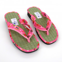 paio di sandali zori giapponesi da donna, GOZA 2530C, rosa