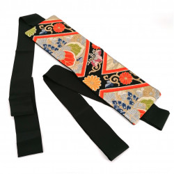 Cinturón obi vintage de seda japonesa, KAMON 3