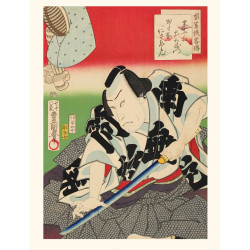 Stampa giapponese, racconti leggendari di cavalieri, Kataoka Nizaemon, KUNISADA